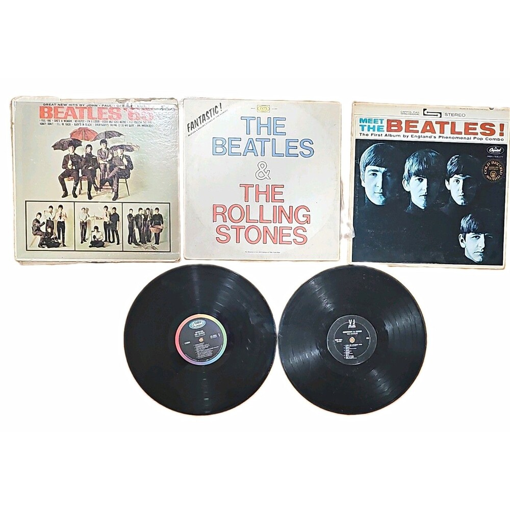 Lot Of 5 - Vintage & Highly Collectible Beatles Vinyl Records